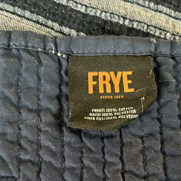 Frye Striped Navy Blue Comforter Queen Quilt 90" x 100" - Picture 5 of 9